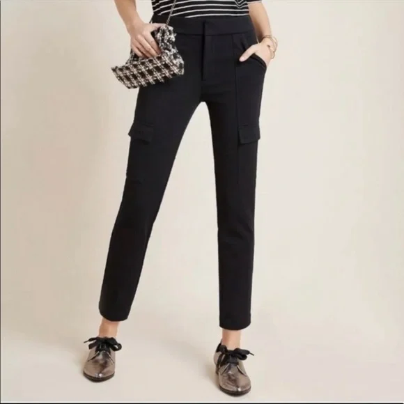 Anthropologie The Essential Slim Black Cargo Pants - Picture 1 of 10